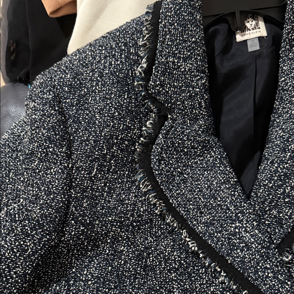 Anne Klein Black and Gray Tweed Blazer - Picture 14 of 16